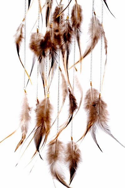 Vogelveren-extensions op ketting